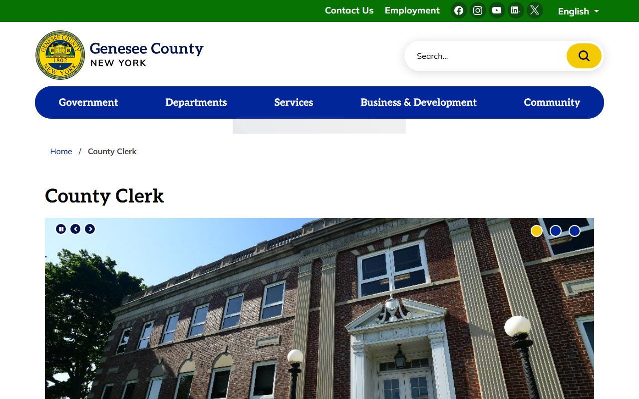 Genesee County Clerk office for death index records